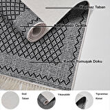 Dekoreko Kaymaz Taban Djt Salon Halısı Trend Saçaklı Modern M5001