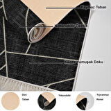 Dekoreko Kaymaz Taban Djt Salon Halısı Yıldız Deri Saçaklı Modern 717