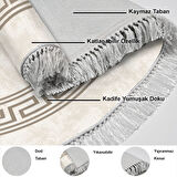 Dekoreko Kaymaz Taban Djt Banyo Halısı Trend Saçaklı Oval Modern 626M