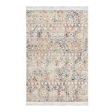 Dekoreko Kaymaz Taban Djt Salon Halısı Yıldız Deri Saçaklı İskandinav F5139