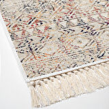 Dekoreko Kaymaz Taban Djt Salon Halısı Yıldız Deri Saçaklı İskandinav F5139