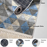 Dekoreko Kaymaz Taban Djt Mutfak Halısı Star Pamuk Saçaklı İskandinav 661M