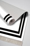 Dijital Baskılı Dikdörtgen Salon Halısı | Kaymaz Yıkanabilir | Keçe Taban Saçaklı | Geometrik | 1696