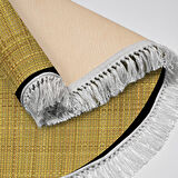 Alanur Home Kaymaz Taban Djt Banyo Mutfak Salon Halı Yıldız Deri Saçaklı Yuvarlak Dokuma Desen E5007