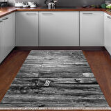 Dekoreko Kaymaz Taban Djt Mutfak Halısı Star Pamuk Saçaklı Modern Mu136