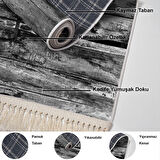 Dekoreko Kaymaz Taban Djt Mutfak Halısı Star Pamuk Saçaklı Modern Mu136