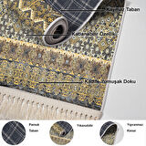 Dekoreko Kaymaz Taban Djt Salon Halısı Star Pamuk Saçaklı İskandinav 1700