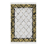 Dekoreko Kaymaz Taban Djt Salon Halısı Yıldız Deri Saçaklı Modern M5129