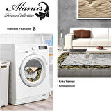 Dekoreko Kaymaz Taban Djt Salon Halısı Yıldız Deri Saçaklı Modern M5129