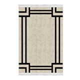 Dekoreko Kaymaz Taban Djt Banyo Halısı Yıldız Deri Saçaklı Modern 1920