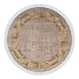 Dekoreko Kaymaz Taban Djt Mutfak Halısı Star Pamuk Saçaklı Yuvarlak Modern 691M