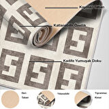 Dekoreko Kaymaz Taban Djt Mutfak Halısı Yıldız Deri Modern 606M