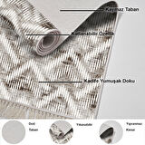 Dekoreko Kaymaz Taban Djt Salon Halısı Trend Saçaklı İskandinav F5124