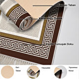 Dekoreko Kaymaz Taban Djt Mutfak Halısı Yıldız Deri Saçaklı Modern 675M