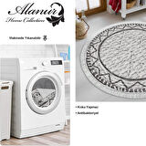 Dekoreko Kaymaz Taban Djt Mutfak Halısı Trend Saçaklı Yuvarlak İskandinav F5081