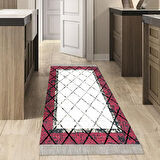 Dekoreko Kaymaz Taban Djt Mutfak Halısı Star Pamuk Saçaklı Modern M5129