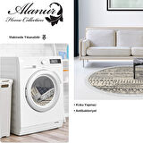 Dekoreko Kaymaz Taban Djt Salon Halısı Star Pamuk Saçaklı Yuvarlak İskandinav F5080