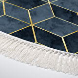 Dekoreko Kaymaz Taban Djt Salon Halısı Trend Saçaklı Yuvarlak İskandinav 2146M