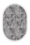 Dijital Baskılı Oval Salon Halısı | Kaymaz Yıkanabilir | Keçe Taban Saçaklı | Vintage | 2092M