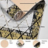 Dekoreko Kaymaz Taban Djt Mutfak Halısı Yıldız Deri Modern M5129