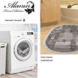 Dekoreko Kaymaz Taban Djt Banyo Halısı Star Pamuk Saçaklı Oval İskandinav F5132