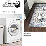 Dekoreko Kaymaz Taban Djt Mutfak Halısı Yıldız Deri Modern M5026