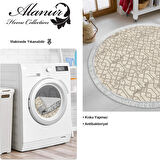 Dekoreko Kaymaz Taban Djt Mutfak Halısı Trend Saçaklı Yuvarlak Modern 757