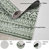 Dekoreko Kaymaz Taban Djt Salon Halısı Trend Saçaklı İskandinav F5078