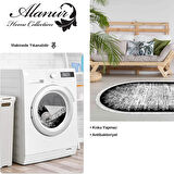 Dekoreko Kaymaz Taban Djt Salon Halısı Trend Saçaklı Oval Modern 1342