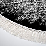 Dekoreko Kaymaz Taban Djt Salon Halısı Trend Saçaklı Oval Modern 1342