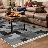 Dekoreko Kaymaz Taban Djt Salon Halısı Star Pamuk Saçaklı Modern Mu113