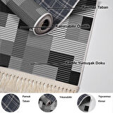 Dekoreko Kaymaz Taban Djt Salon Halısı Star Pamuk Saçaklı Modern Mu113