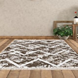 Dekoreko Kaymaz Taban Djt Salon Halısı Trend Saçaklı İskandinav F5128