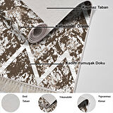 Dekoreko Kaymaz Taban Djt Salon Halısı Trend Saçaklı İskandinav F5128