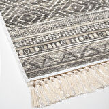 Dekoreko Kaymaz Taban Djt Mutfak Halısı Yıldız Deri Saçaklı İskandinav F5087