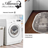 Dekoreko Kaymaz Taban Djt Mutfak Halısı Star Pamuk Saçaklı Oval İskandinav F5132