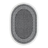 Dekoreko Kaymaz Taban Djt Banyo Halısı Trend Saçaklı Oval Modern M5001