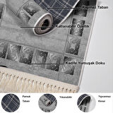 Dekoreko Kaymaz Taban Djt Salon Halısı Star Pamuk Saçaklı Modern 691M