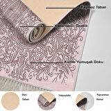 Dekoreko Kaymaz Taban Djt Salon Halısı Yıldız Deri Saçaklı Modern 1488