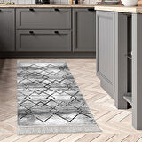 Dekoreko Kaymaz Taban Djt Mutfak Halısı Trend Saçaklı Modern M5006