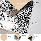 Dekoreko Kaymaz Taban Djt Salon Halısı Yıldız Deri Saçaklı İskandinav Mu123