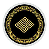 Dekoreko Kaymaz Taban Djt Mutfak Halısı Star Pamuk Saçaklı Yuvarlak Modern 656M