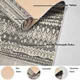 Dekoreko Kaymaz Taban Djt Mutfak Halısı Yıldız Deri Saçaklı İskandinav Al1104