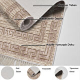 Dekoreko Kaymaz Taban Djt Salon Halısı Trend Saçaklı Modern F5036