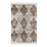 Dekoreko Kaymaz Taban Djt Salon Halısı Yıldız Deri Saçaklı İskandinav F5131