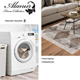 Dekoreko Kaymaz Taban Djt Salon Halısı Yıldız Deri Saçaklı İskandinav F5131