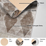 Dekoreko Kaymaz Taban Djt Salon Halısı Yıldız Deri Saçaklı İskandinav F5131