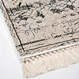 Dekoreko Kaymaz Taban Djt Salon Halısı Trend Saçaklı İskandinav M5141