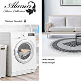 Dekoreko Kaymaz Taban Djt Salon Halısı Yıldız Deri Saçaklı Yuvarlak Modern 656M