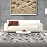 Dekoreko Kaymaz Taban Djt Salon Halısı Yıldız Deri Saçaklı İskandinav F5136